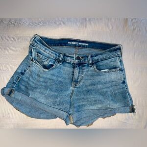 Old navy mid wash jean shorts